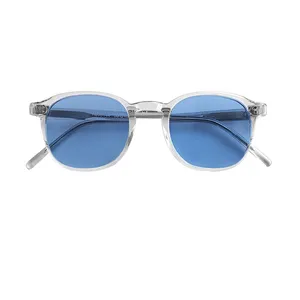 New Design Retro Round Polarized Sun Glasses Round Transparent Clear Men Women Acetate Shades Sunglasses