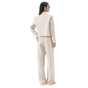 Women's Beige Suit Set Long Skirt And <b>Pants</b> Anti-Wrinkle Formal <b>Work</b> Wear For Daily Commute - Product Image 5