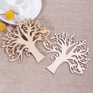 10 Uds. De formas de madera sin terminar en blanco, árbol genealógico, adornos de árbol artesanal de madera para manualidades DIY - Product Image 5