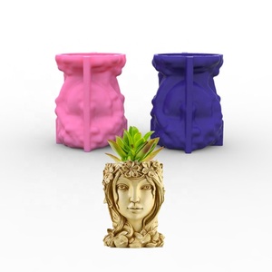 E-0006 Nieuwe Godin Meisje Vetplant Bloempot Silicone Mal Handleiding Beton Keramiek Potplanten Clay Mould Resin Ambachten - Product Image 2