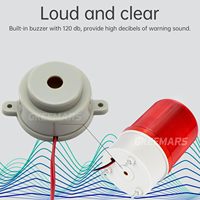Lámpara de Señalización Industrial GKEEMARS LTE-1101J AC 110V LED con Luz Estroboscópica Giratoria y Alarma Sonora de Emergencia (Roja)