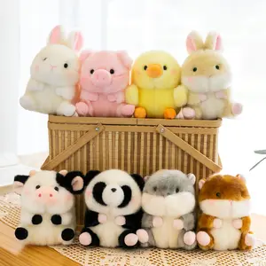 Gantungan kunci Panda Mini 13cm boneka binatang isi mewah Hamster lucu gantungan kunci boneka boneka mewah