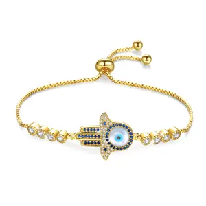 Changda snake charm hamsa hand evil blue eye wholesale women vermeil jewelry bracelets