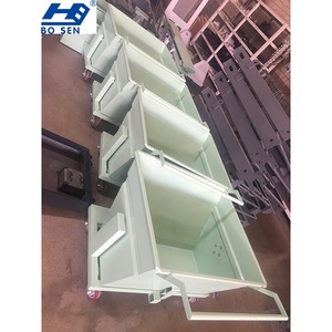 उच्च गुणवत्ता वाले चल स्क्रैप ट्रॉली स्व-डंपिंग हॉपर या टिपिंग बिन या चिप ट्रॉली - Product Image 4