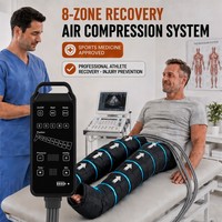 Bottes de récupération à compression d'air portables à 8 chambres, rechargeables, 23 niveaux de pression, masseur complet des jambes pour le voyage et la salle de sport
