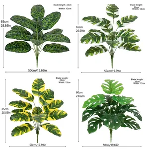 Paquete de Plantas Artificiales Verdes, Flores de PVC, Plantas Biónicas de Plástico, Estilo Nórdico, Monstera, para Decoración de Interiores/Exteriores, Restaurantes - Product Image 3