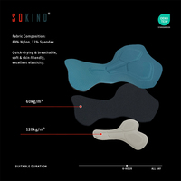 Coussinet de cyclisme respirant, à séchage rapide, antibactérien et écologique pour shorts/pantalons de cyclisme, avec coutures invisibles