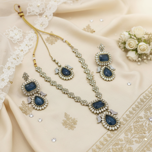 Women's High Quality Latest Classic Rhodium <b>Gold</b> Plated Pearl Flower Design Choker Necklace <b>Set</b> Zircon Pendant Earrings Wedding - Product Image 3