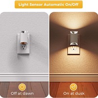 Veilleuse LED à brancher en ABS, blanc chaud, à insertion murale, intensité réglable pour couloir, chambre, escalier