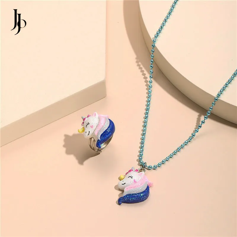 JOJO модное ожерелье с мультяшным единорогом для девочек-подростков милое ожерелье в форме животного из смолы для детей ювелирные изделия
