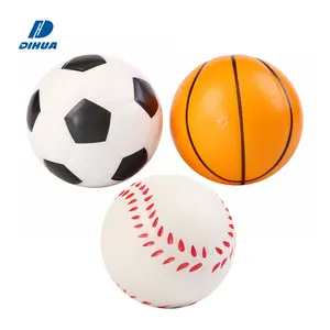 6CM Mini Custom ized Logo Squeeze Emoticons Pu Material Stress Ball , Anti stress Ball, Schaum ball Fußball Basketball für Kinder