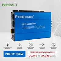 Pretiosus onduleur Intelligent 1500W 1500 watts onduleur DC à AC 220V aluminium modifié onduleur à onde sinusoïdale convertisseur de puissance