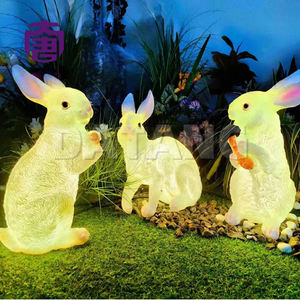 Luz LED 3D de conejo personalizada para exteriores IP65, cuerpo de resina transparente y fibra de vidrio para decoración de jardín, césped y parque para Ramadán - Product Image 6