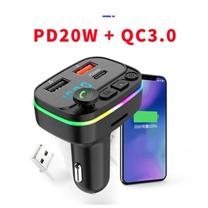 PD20W QC3.0 Bộ Sạc Bluetooth Nhiều Màu Cho Xe Hơi Thẻ TF <span class=keywords><strong>USB</strong></span> Kép Thẻ U Đĩa Rảnh Tay Máy Phát FM Bluetooth Cho Xe Hơi Máy Phát Nhạc MP3 - Product Image 3