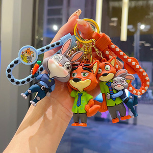 Porte-clés en PVC souple en forme de personnage de dessin animé Zootopia Crazy Animal City, poupée en caoutchouc, porte-clés DIY, sac à dos de style avancé - Product Image 2