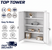 Armoire latérale sécurisée en acier moderne à 2 portes, verrouillable, pour chambre à coucher, hôpital, usage commercial - Écologique et polyvalente
