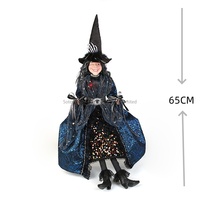 Poupée de sorcière scintillante et ludique pour Halloween, figurine décorative festive pour les fêtes de fin d'année