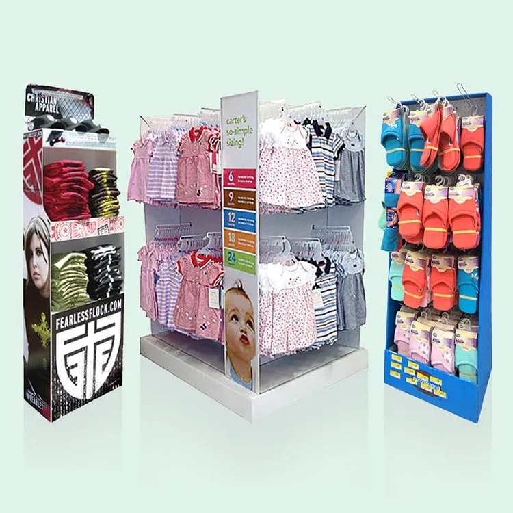 Custom Display Rack For Baby Clothing Store, Corrugated Palette Cardboard Shelf Display Underwear