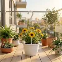 Pots de fleurs suspendus en plastique légers et écologiques avec trou de drainage et crochet de suspension robuste pour une utilisation en intérieur/extérieur