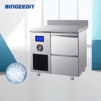 Machine à glaçons rapide en acier inoxydable pour une production importante de glace, en forme de croissant, avec poste de travail intégré