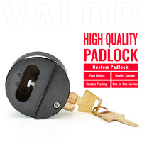 Cadenas de sécurité haute qualité 73 mm en acier noir anodisé avec anse dissimulée, cylindre en laiton, levier unique, pour rangement de pucks de hockey et camionnettes