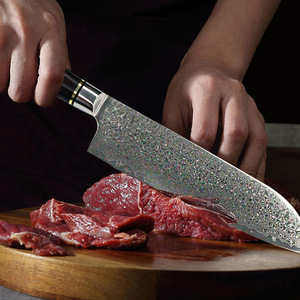 Good Sale Kitchen Santoku Knife Kitchenware with Ultra Sharp <strong>Real</strong> Damascus <strong>Blade</strong> with <strong>Ebony</strong> Wood Handle