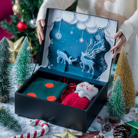 Nouvelle boîte cadeau thème joyeux noël, boîte en papier à clapet pour père noël