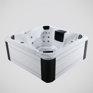 Nuovo Balboa in acrilico per 6 persone con controllo esterno idromassaggio vasca idromassaggio Free Standing per adulti funzione di massaggio in pietra quadrata in plastica - Product Image 1