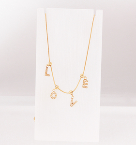 Collana Fatingna Personalizzata con Ciondolo a Forma di Iniziale Placcata Oro in Acciaio Inossidabile per Donna e Ragazza per Amore - Product Image 5