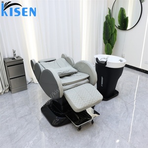Kisen Fauteuil de lavage de luxe avec massage, lit de spa capillaire, unité de lavage de dos personnalisée pour salon, douche cascade en option - Product Image 3