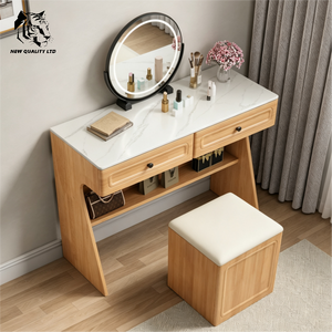 furniture factory cheap price OEM ODM huge stock eco-friendly dresser table newest design bedroom furniture wood <b>mirror</b> dresser - Product Image 4