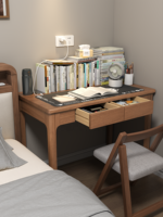 Bureau d'ordinateur réglable en bois massif avec tiroirs, table d'écriture ergonomique réglable en hauteur pour le travail assis-debout, bureau à domicile, chambre SZ002