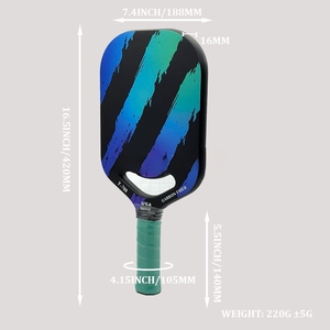 YihengPortable Pickleball Paddle Blue Design Air Dynamics 16mm Fibra de carbono Núcleo de nido de abeja Termoformado Entretenimiento sin marco - Product Image 2