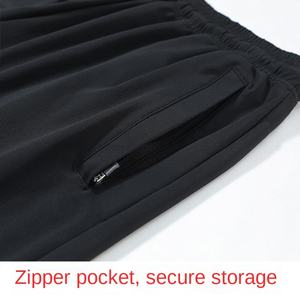 Herren Sport Fitness Schnellt rocknende Laufs horts Elastische dünne Stahl gerollte Eisen Hund Atmungsaktive Strick hose Kniebeugen Drei punkt - Product Image 4