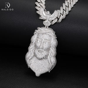 จี้พระเยซูรูปนกอินทรีประดับเพชรซิคอนเต็มตัว ชุบทอง 18K  แบบกำหนดสีได้  สำหรับผู้ชาย - Product Image 4