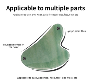 Strumento Gua Sha <span class=keywords><strong>in</strong></span> Vera Giada Naturale con Logo Personalizzato, <span class=keywords><strong>Massaggiatore</strong></span> Facciale per Modellare il Contorno della Mascella e Ridurre il Gonfiore - Product Image 2