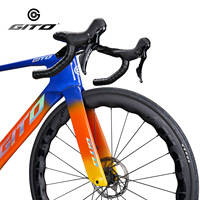 Vélo de route aérodynamique Jietuo GITO entièrement en carbone, cadre G525530, roues en carbone à profil ondulé, groupe de freins à disque hydrauliques 105