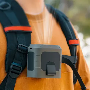 새로운 전원 은행 팬 공기 냉각 8000mah 손전등 전기 USB 허리 팬 착용 할 수있는 개인 야외 작은 허리 클립 팬