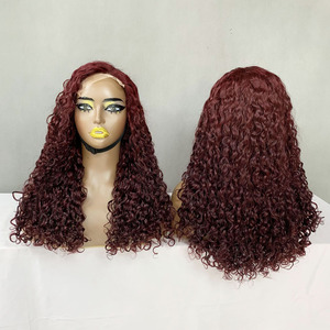 Elegantly Alluring Luxury 18Inch 5*5 Human Hair <b>Wigs</b> Mysterious 99j Redefine Your Glamour Quotient - Product Image 1