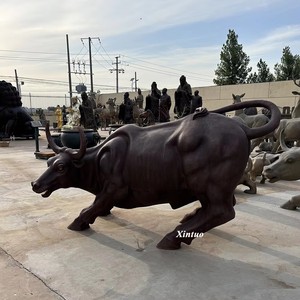 Estatua de Toro de Bronce Grabada en 3D de 2m para Decoración de Exteriores Estilo Wall Street y Plazas Comerciales - Product Image 5