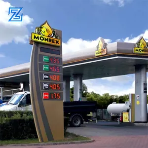 Nhôm/Nhôm Composite Bảng điều chỉnh Totem trạm xăng Led giá đăng quảng cáo dấu hiệu pylon cho trạm xăng