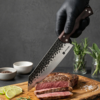 Couteau de cuisine de haute qualité, lame en acier à haute teneur en carbone, manche en bois, bord ultra-affûté, parfait pour couper la viande, les légumes et les fruits