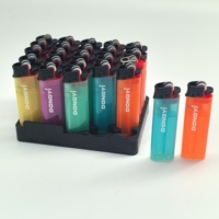 Briquet jetable de briquet de silex de conception moderne classique en plastique rechargeable pour le camping fumer BBQ Logo personnalisé emballage de cigarettes