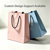Sacs cadeaux de luxe personnalisés avec logo rose mat, laminés, en papier, avec dorure à chaud, réutilisables, imperméables et écologiques