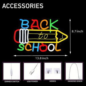 Back To School neon <b>sign</b> LED indoor hanging ambient light shop <b>sign</b> wall decoration light entrance indicator light luminous <b>sign</b> - Product Image 3