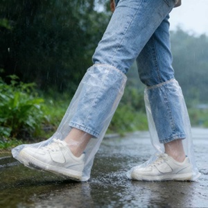 Capas de Bota de Chuva Descartáveis Longas de Plástico Impermeáveis Antiderrapantes para Acampamento – Opções Reutilizáveis e Descartáveis - Product Image 4