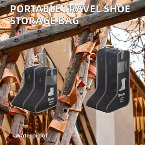Boîte de rangement portable personnalisée pour bottes, sac de voyage transparent anti-poussière pour chaussures avec cordon de serrage, housses de bottes écologiques - Product Image 3
