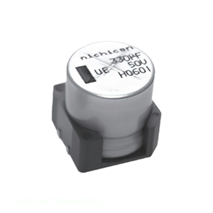 Condensateur SMD 47 uF 20% 50V à montage en surface, en aluminium, référence UUE1H470MNS1GS, Distributeur agréé - Product Image 1