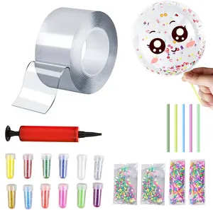 EONBON Venda Quente Fornecedor Dourado Nano Fita Balão Grande, Balão Nano Fita Blowable Bubble Tapes Kit