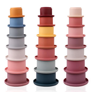 Tasses empilables directes d'usine jouet pour garçons et filles jouet empilable tasse de nidification en Silicone jouet de construction pour <span class=keywords><strong>bébé</strong></span> - Product Image 1